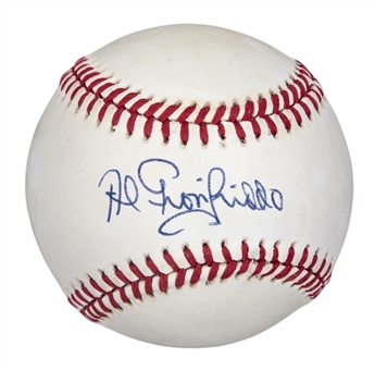 Al Gionfriddo Single Signed OAL Brown Baseball (Finest Sports Collectibles)